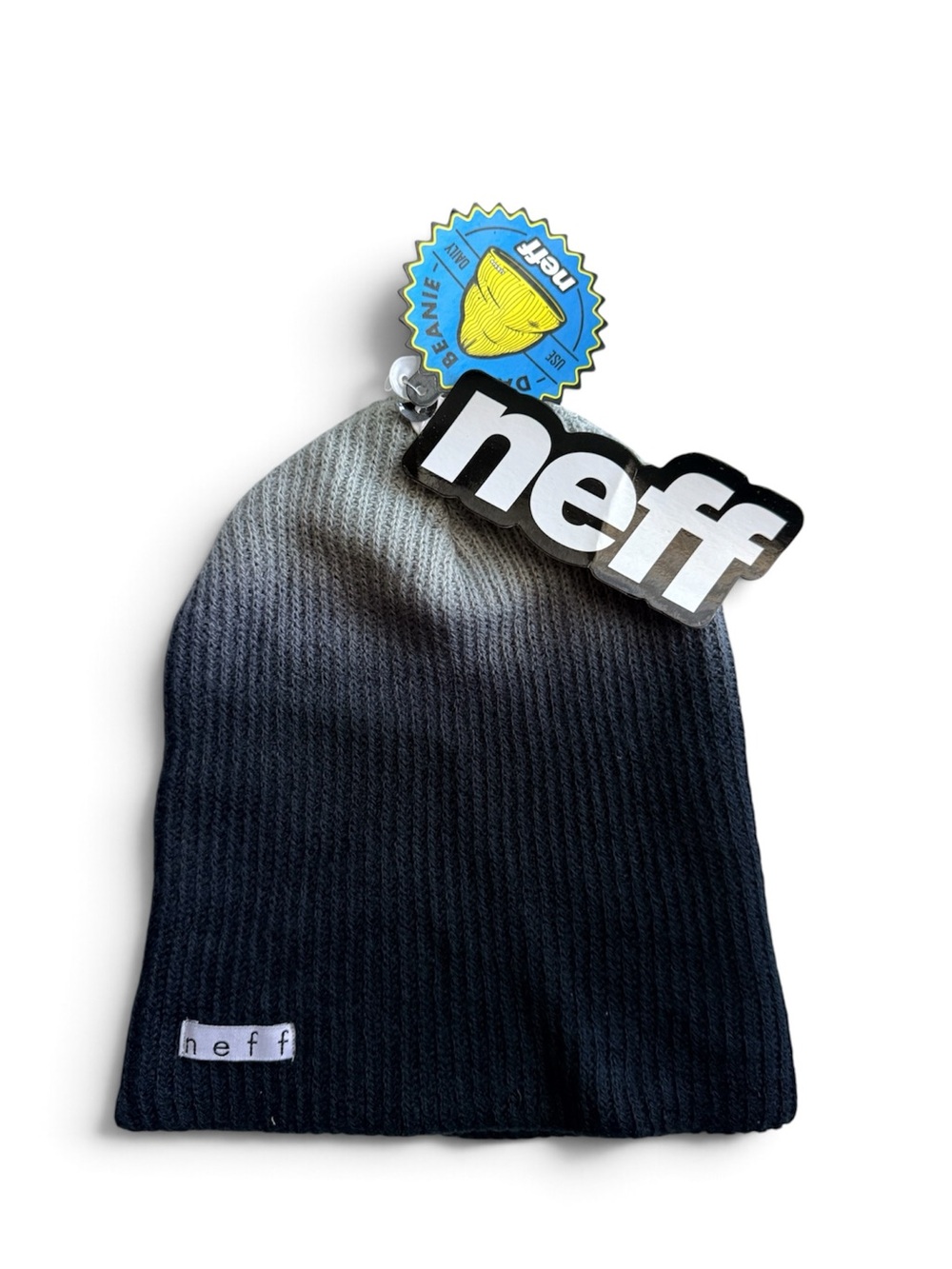 Neff Men’s Ombre Black & Gray Knit Beanie. Size OS